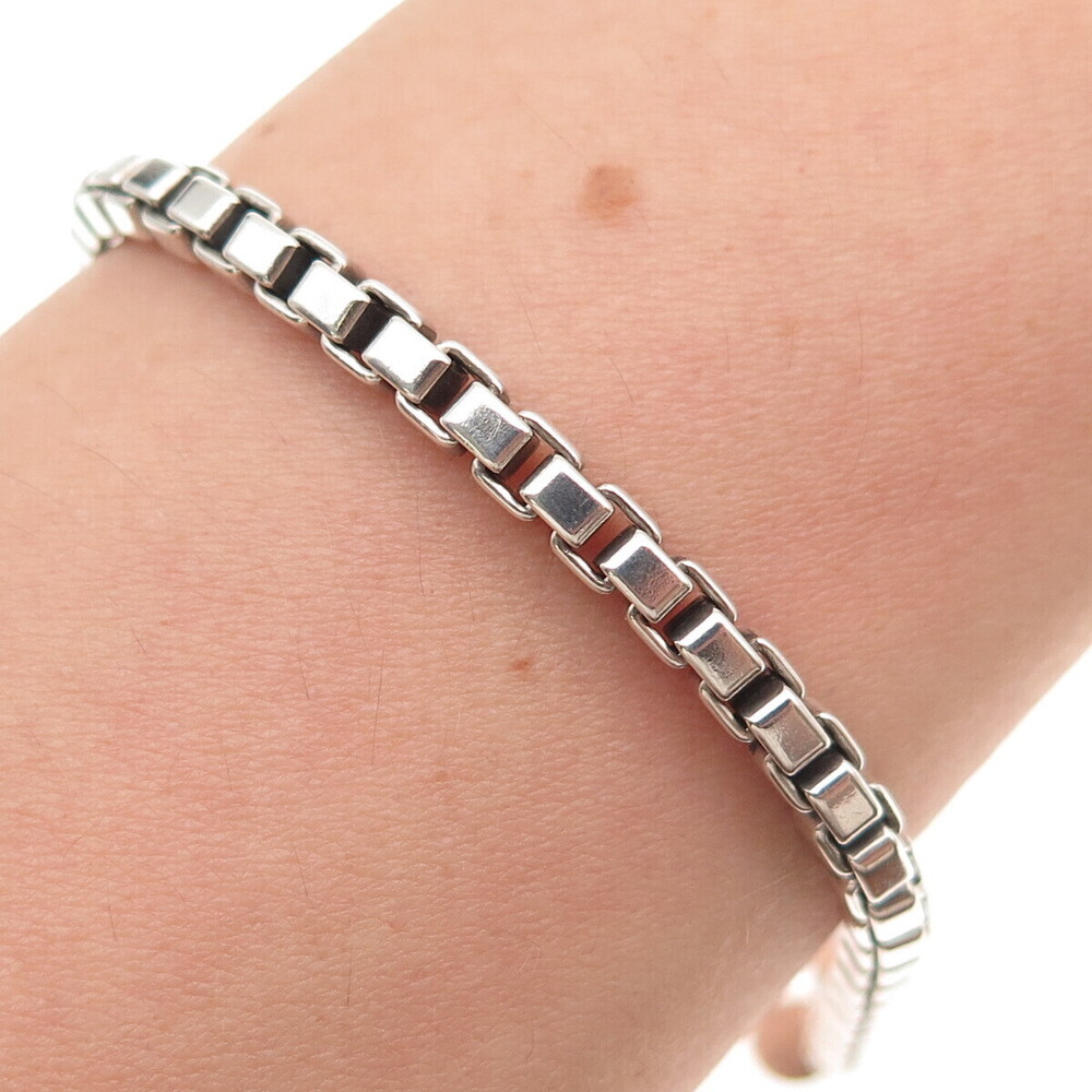 Tiffany & Co. 925 Sterling Silver Vintage Venetian Link Bracelet 7.25"
